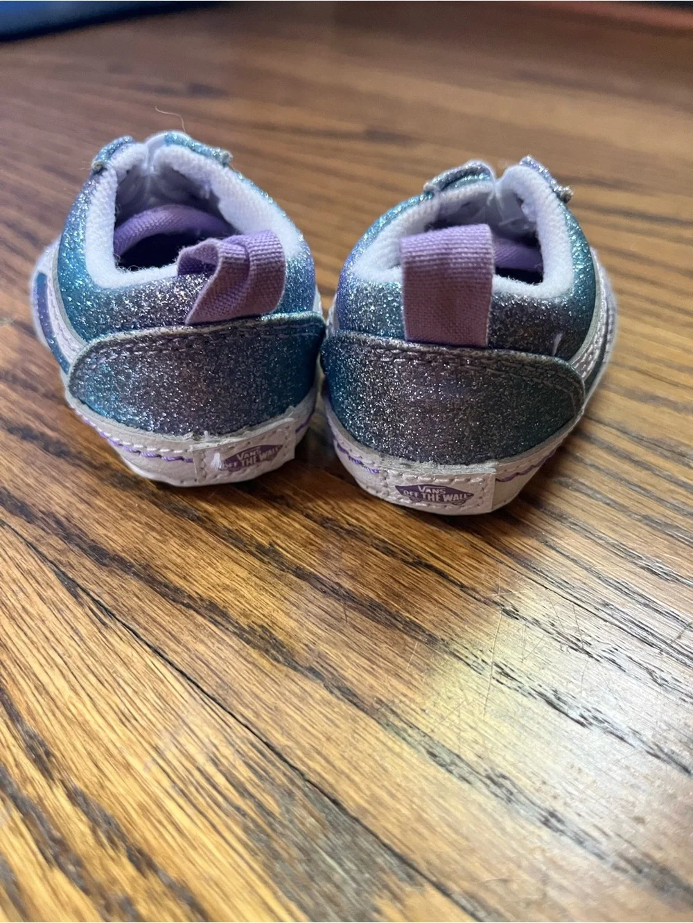 Baby Van’s Glitter Crib Shoes Sneakers - Purple & Teal